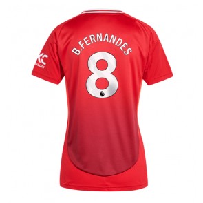Manchester United Bruno Fernandes #8 Replika Hjemmebanetrøje Dame 2024-25 Kortærmet